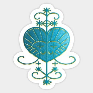 Erzulie Voodoo Veve - Teal Fill Sticker